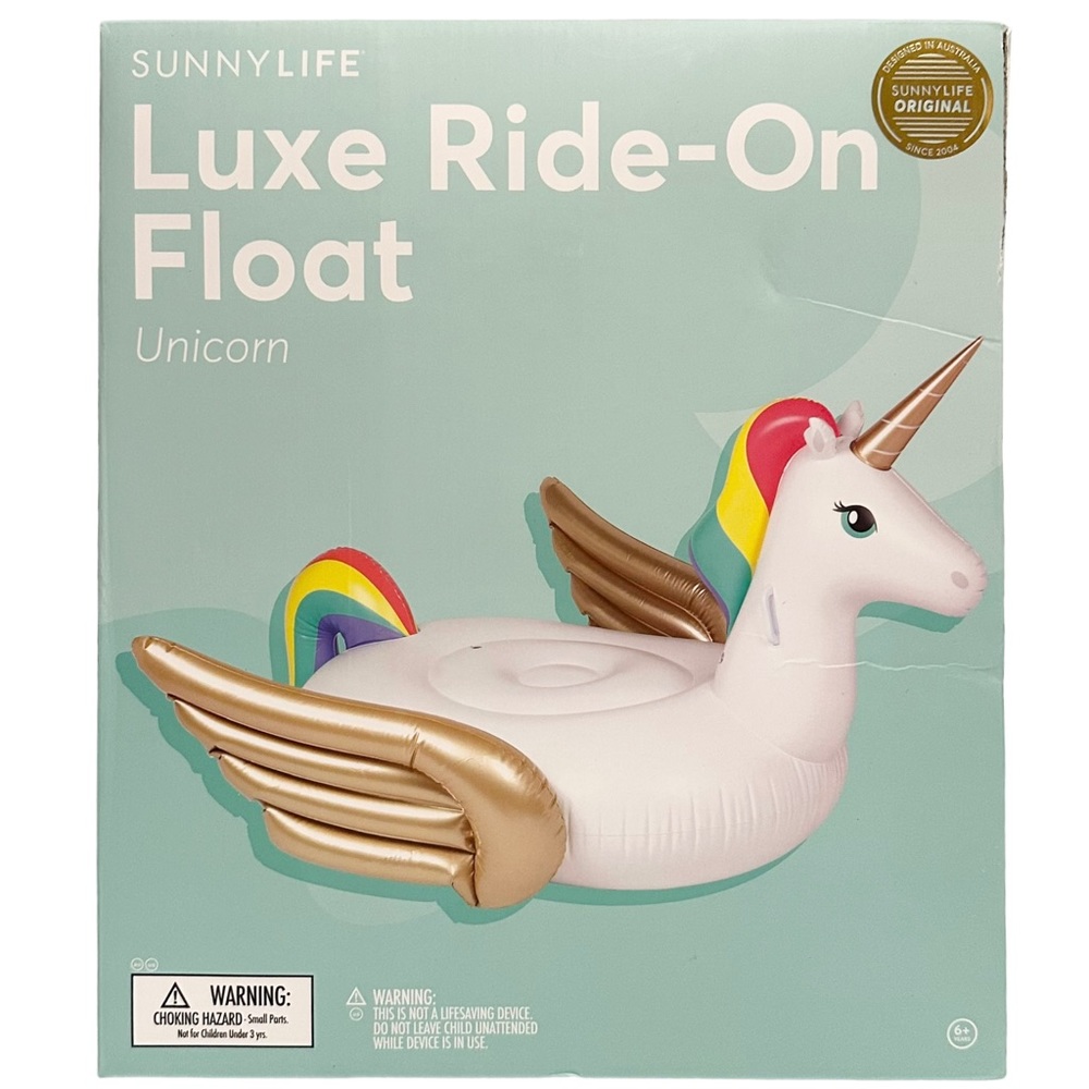 SunnyLife Luxe Ride-On Pool Float Unicorn - Picture 2 of 7